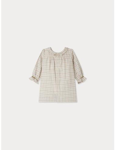 Robe Juju smockée et brodée à carreaux