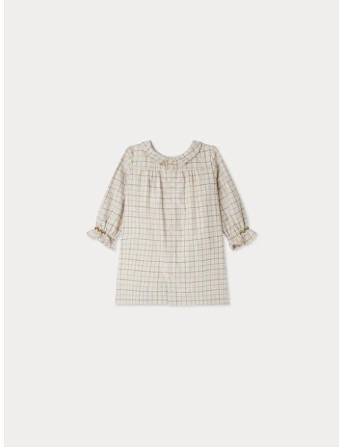 Robe Juju smockée et brodée à carreaux