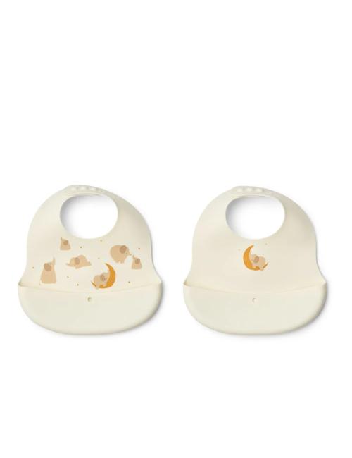 Set 2 Bavoirs en silicone - Éléphant/La crème de la crème
