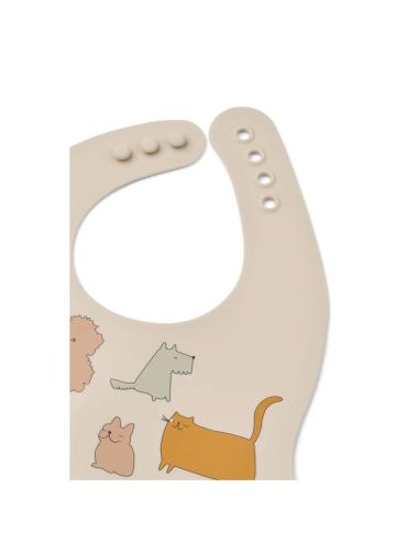 Set 2 Bavoirs en silicone - Cats & Dogs/Sandy