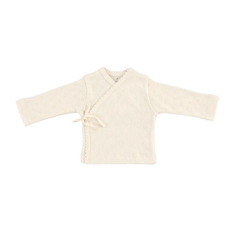 Cardigan - Heart Wrap Pointelle 