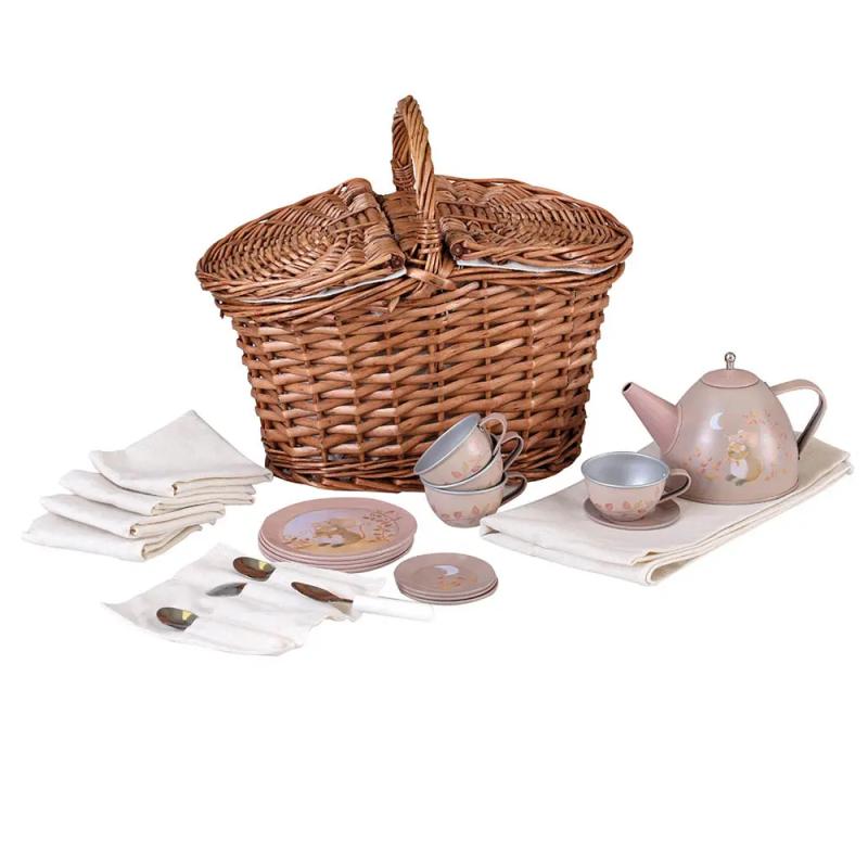 Set de thé souris - Panier en osier