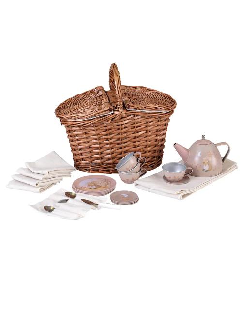 Set de thé souris - Panier en osier