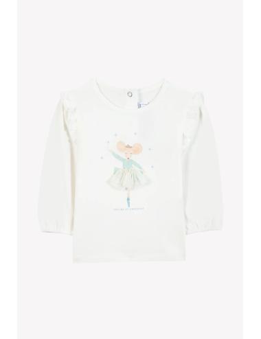 T-shirt manches longues - Ecru illustration jardin d'hiver