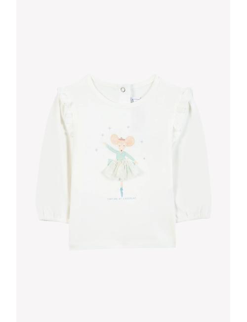T-shirt manches longues - Ecru illustration jardin d'hiver