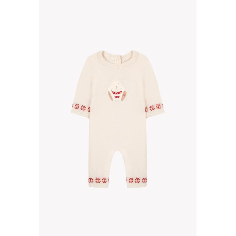 Combinaison longue - Ecru illustration lapin