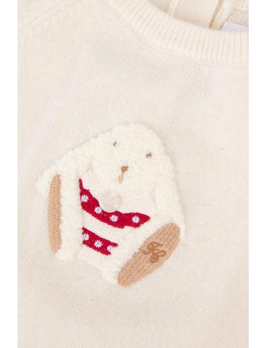 Combinaison longue - Ecru illustration lapin