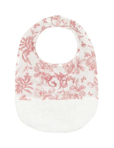 Bavoir - Toile de Jouy T2 rose