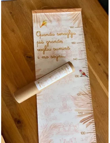 Toise - Toile de Jouy rose (avec porte affiche)