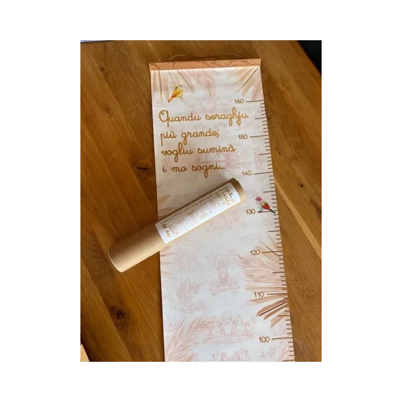 Toise - Toile de Jouy rose (avec porte affiche)