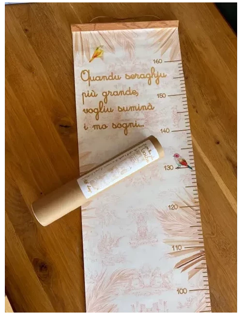 Toise - Toile de Jouy rose (avec porte affiche)