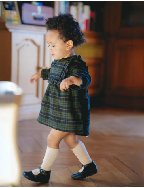 Robe NINON - Tartan Bleu Marine
