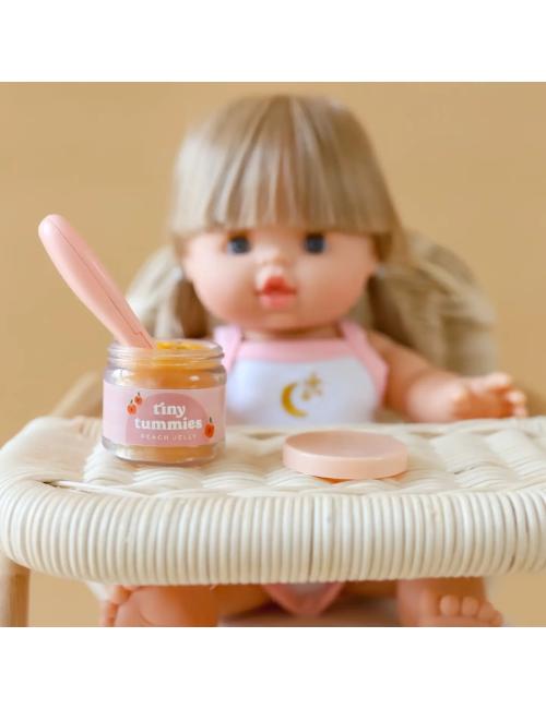 Ensemble de pot de nourriture à la gelée de pêche Tiny Tummies et cuillère
