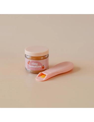 Ensemble de pot de nourriture à la gelée de pêche Tiny Tummies et cuillère