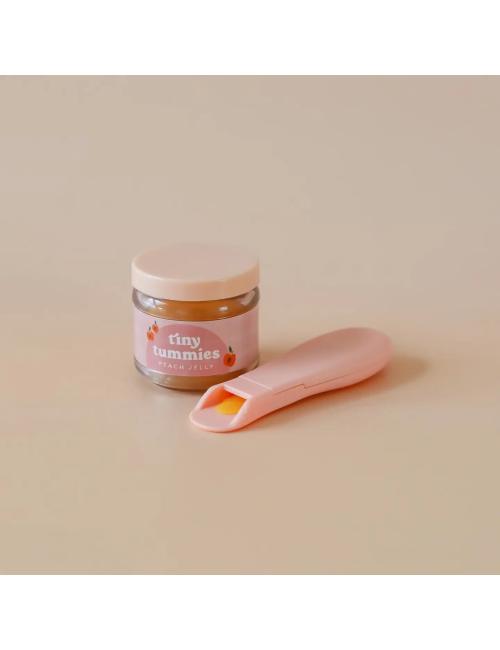 Ensemble de pot de nourriture à la gelée de pêche Tiny Tummies et cuillère