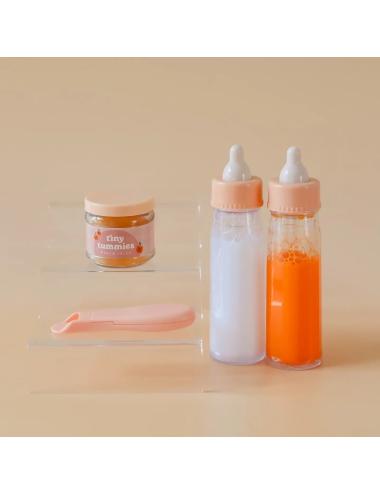 Ensemble de pot de nourriture à la gelée de pêche Tiny Tummies et cuillère