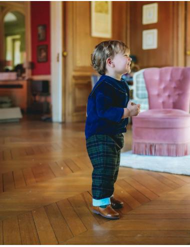 Pantalon NINI - Tartan Bleu Marine