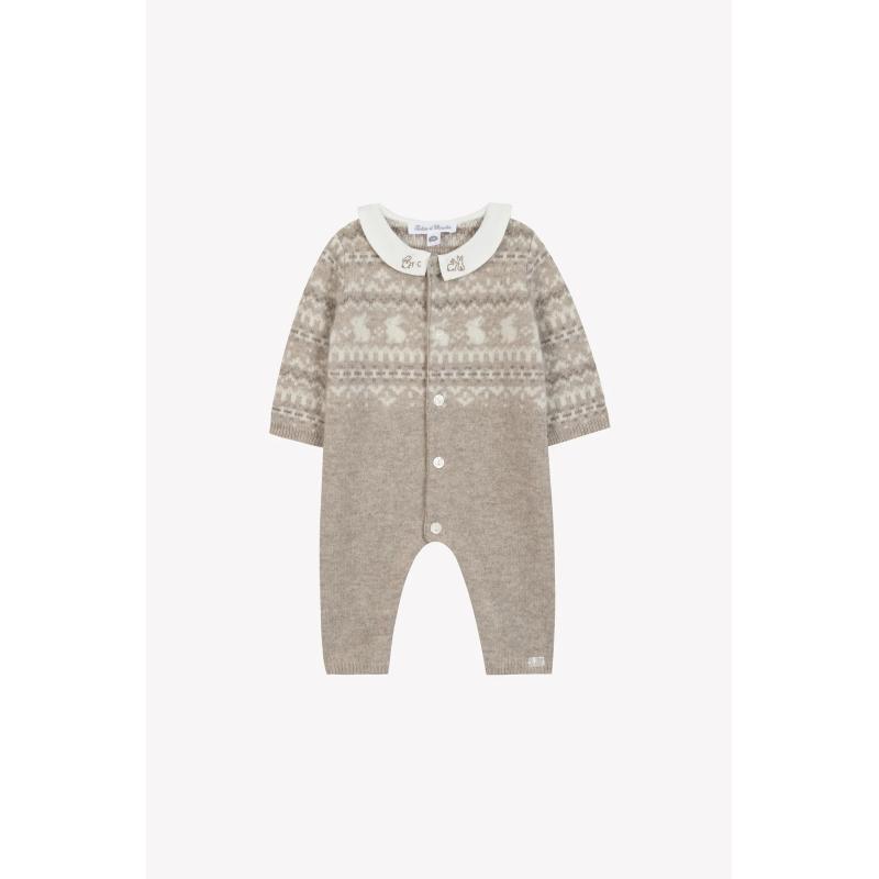 Combinaison longue - Greige jacquard