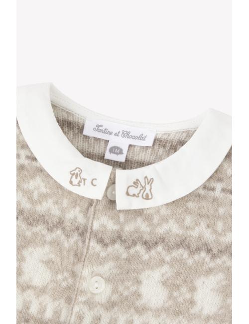 Combinaison longue - Greige jacquard