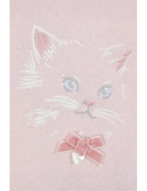 Pull - Rose pâle illustration chat