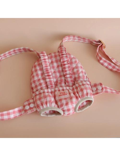 Porte poupée - Vichy rose