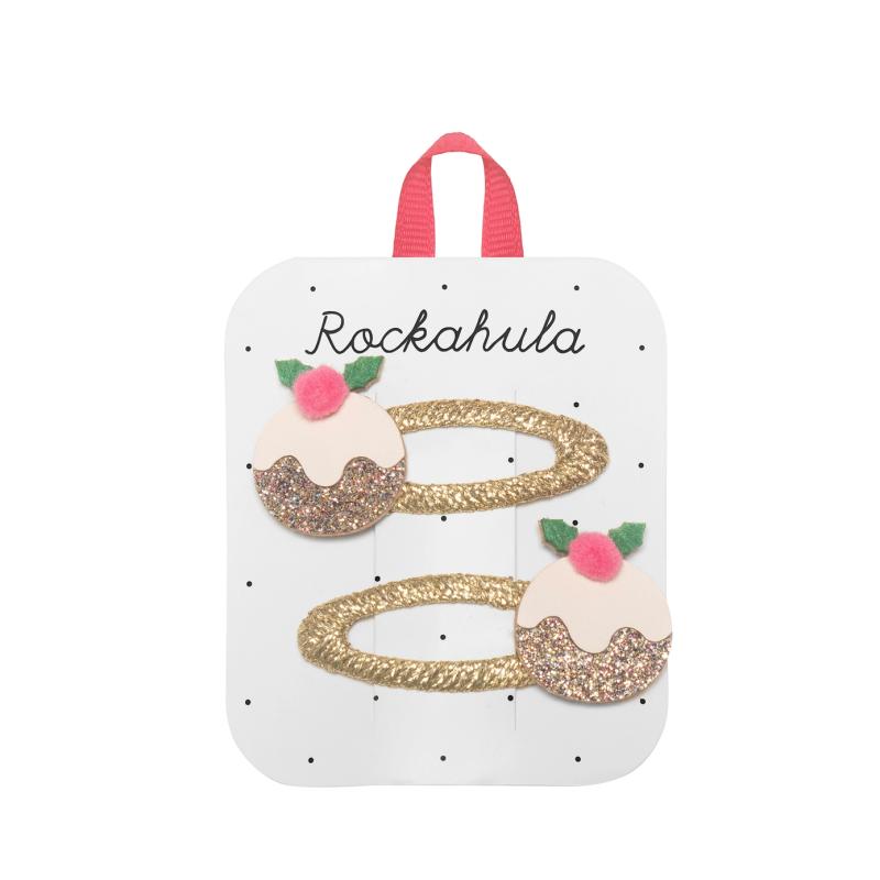 Barrettes à cheveux - Pudding de Noël