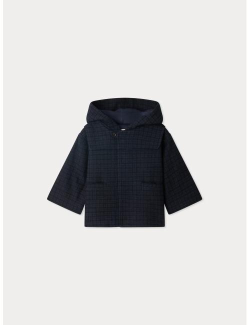 Manteau mixte Timo à carreaux ton sur ton en coton biologique et laine