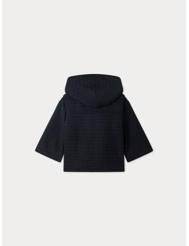 Manteau mixte Timo à carreaux ton sur ton en coton biologique et laine