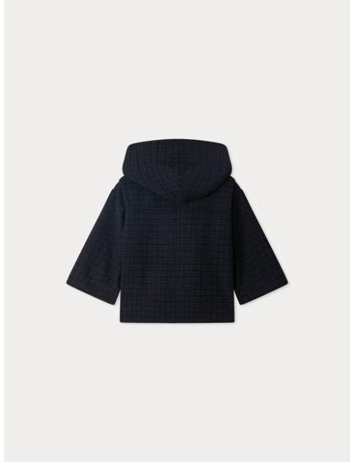 Manteau mixte Timo à carreaux ton sur ton en coton biologique et laine