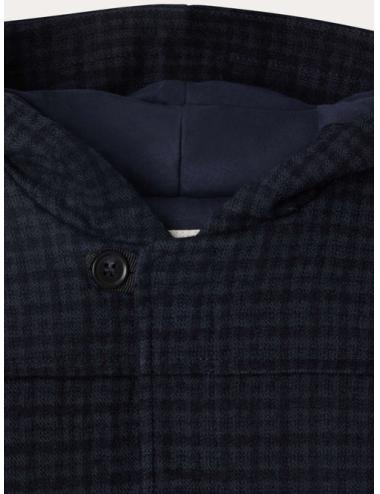 Manteau mixte Timo à carreaux ton sur ton en coton biologique et laine