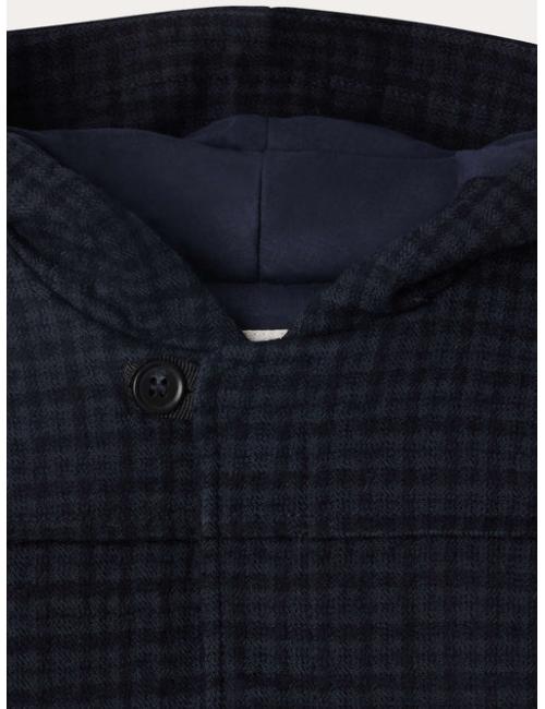 Manteau mixte Timo à carreaux ton sur ton en coton biologique et laine
