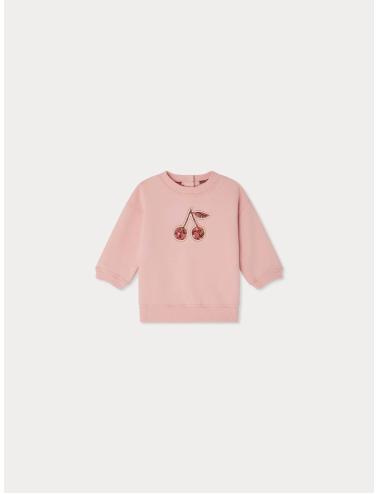 Sweat Dahlia avec cerise en tissu Liberty en coton biologique