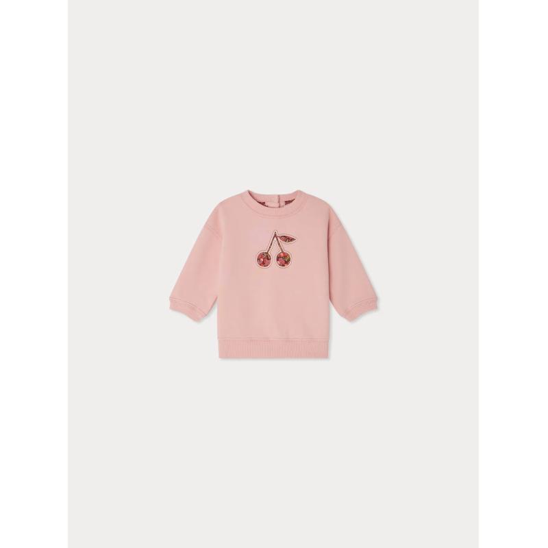 Sweat Dahlia avec cerise en tissu Liberty en coton biologique