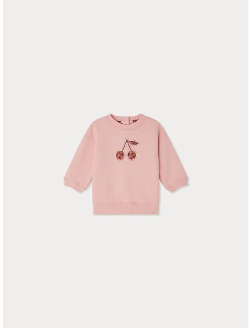 Sweat Dahlia avec cerise en tissu Liberty en coton biologique