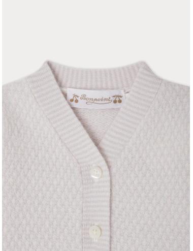 Ensemble mixte Jahiel à col V avec une maille fantaisie en cachemire