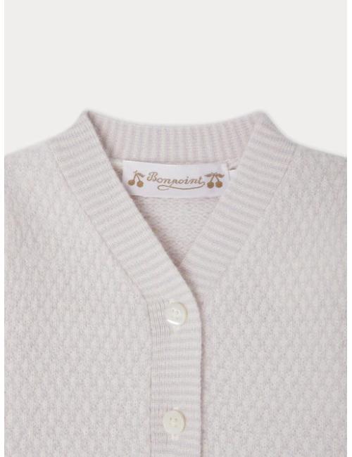 Ensemble mixte Jahiel à col V avec une maille fantaisie en cachemire