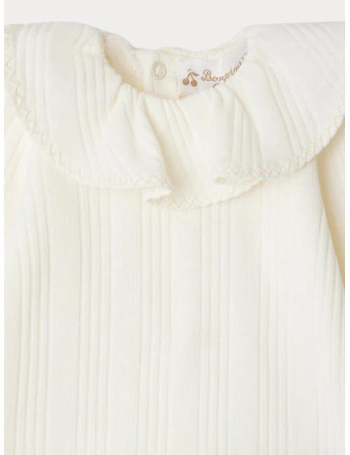 Ensemble Jelsia avec colerette et côtes plates en coton biologique
