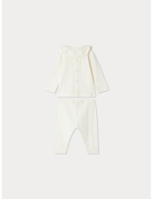 Ensemble Jelsia avec colerette et côtes plates en coton biologique