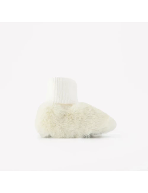 Chaussons - Ecru imitation fourrure
