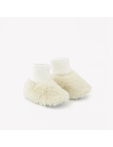 Chaussons - Ecru imitation fourrure