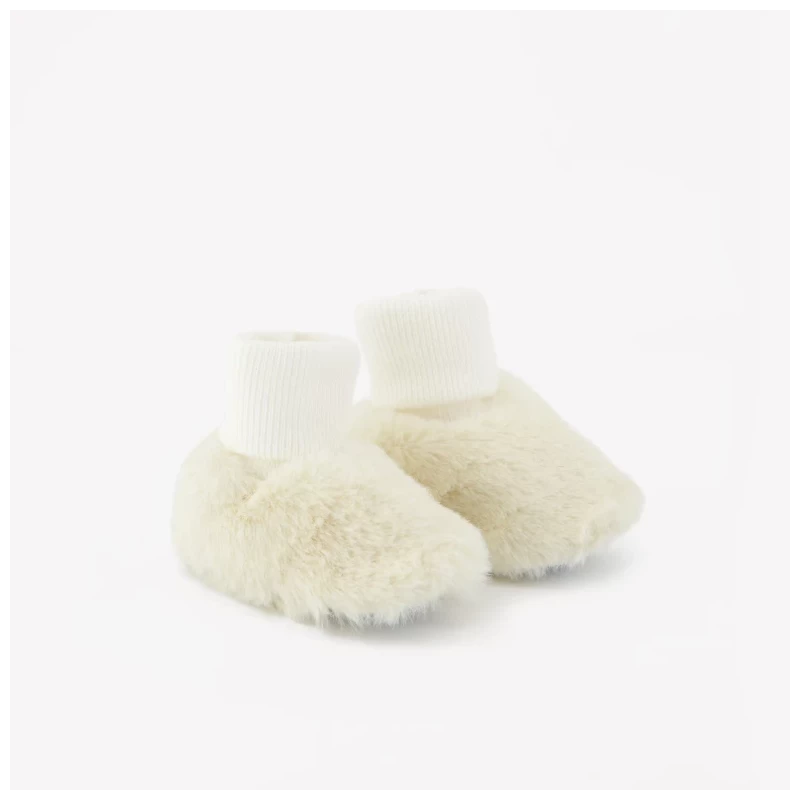 Chaussons - Ecru imitation fourrure