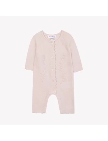 Combinaison longue - Rose pâle broderie