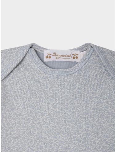 Ensemble mixte Timi imprimé à encolure américaine en coton biologique bleu gris