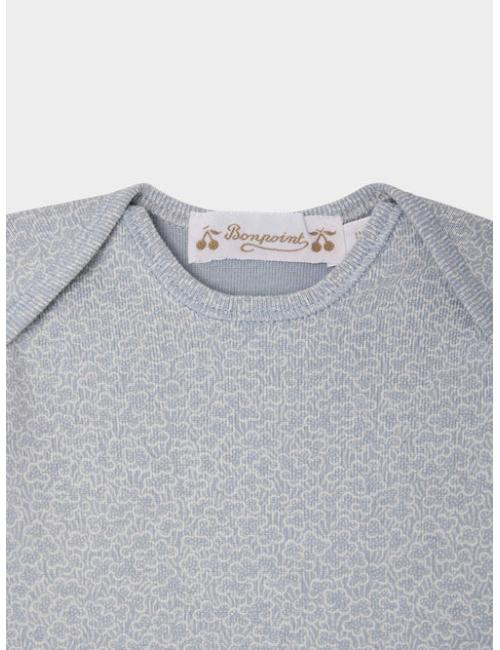 Ensemble mixte Timi imprimé à encolure américaine en coton biologique bleu gris