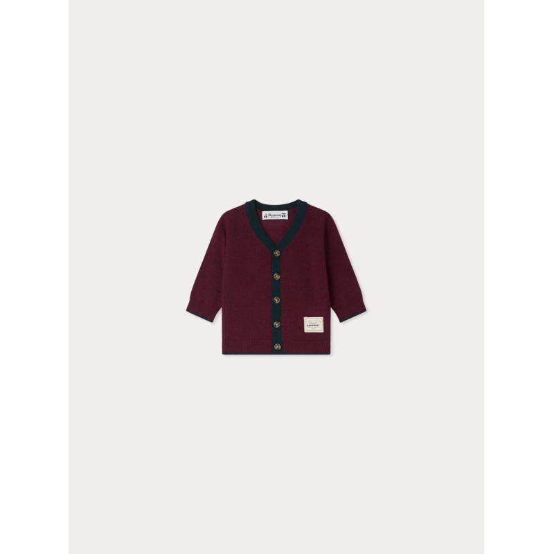 Cardigan Teotim en laine bordeaux