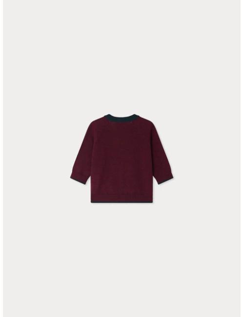 Cardigan Teotim en laine bordeaux