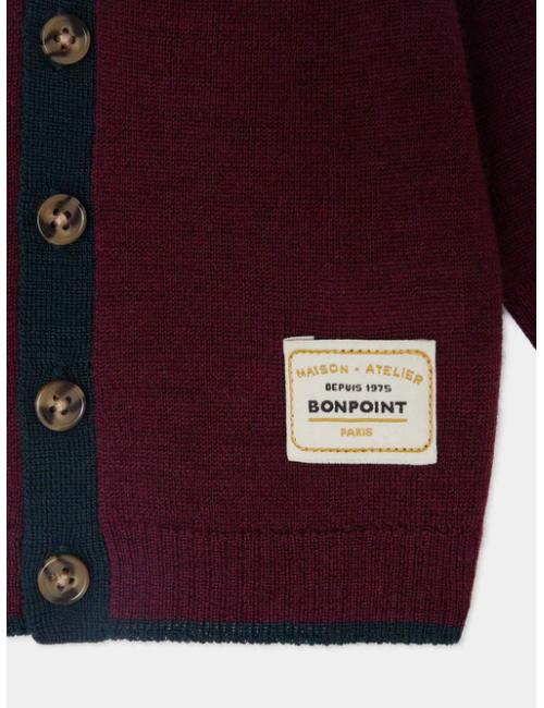 Cardigan Teotim en laine bordeaux