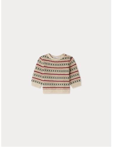 Pull Dalmire à motifs jacquard en laine et coton biologique