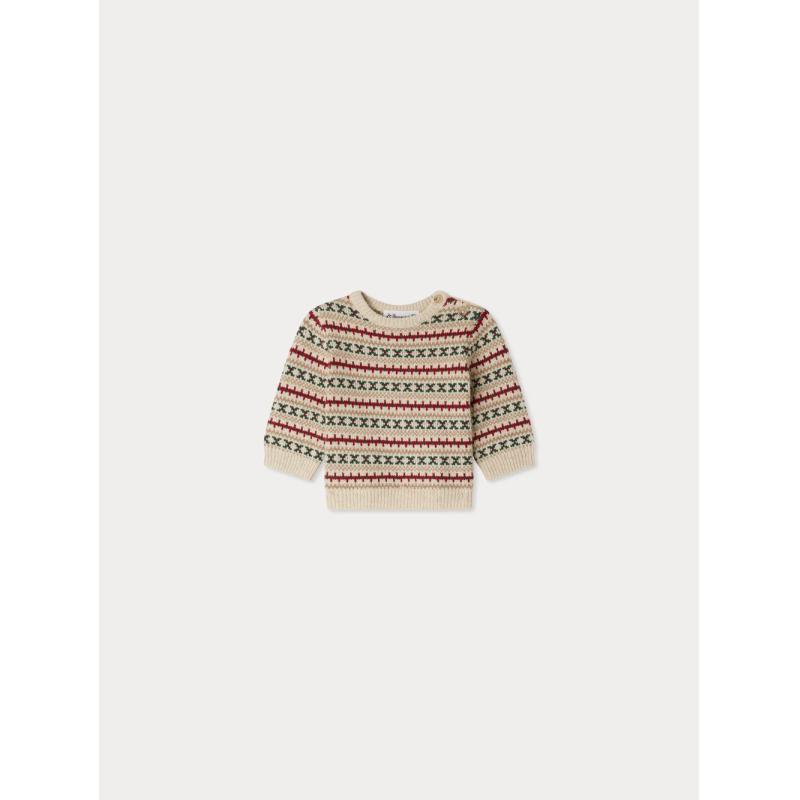 Pull Dalmire à motifs jacquard en laine et coton biologique