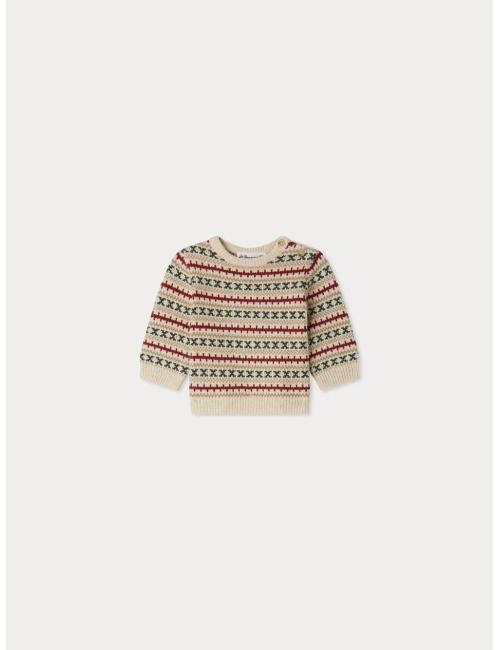 Pull Dalmire à motifs jacquard en laine et coton biologique